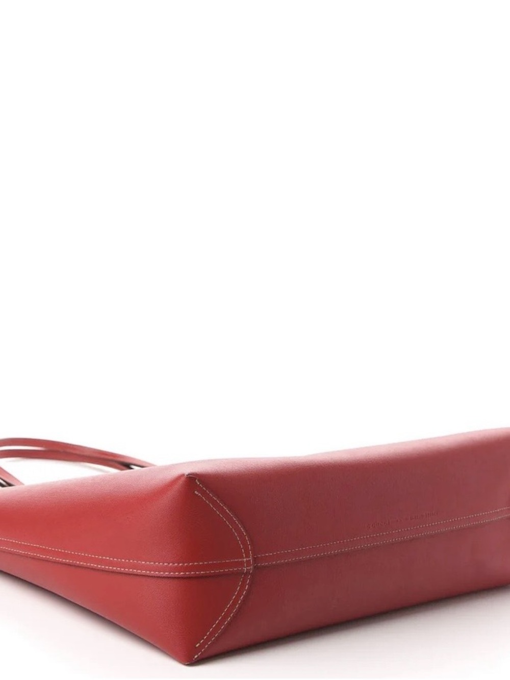 Gucci Beige GG Supreme Canvas Tote with Red Leather Handles - Picture 8 of 9